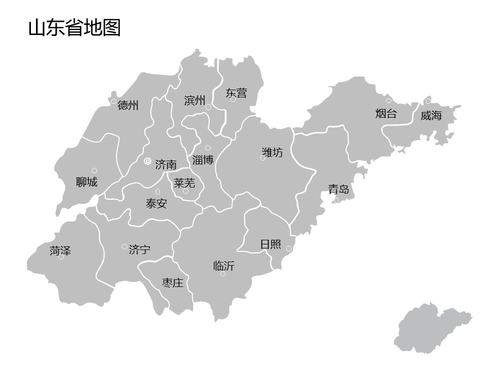 灰色调全套可编辑中国地图