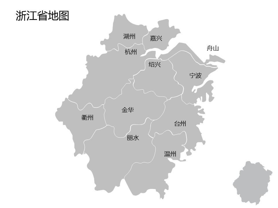 灰色调全套可编辑中国地图