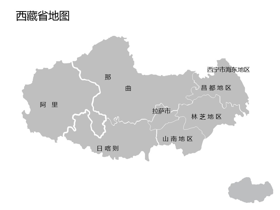 灰色调全套可编辑中国地图