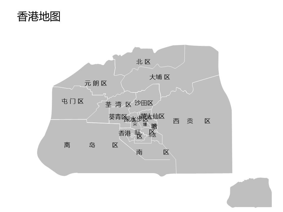 灰色调全套可编辑中国地图