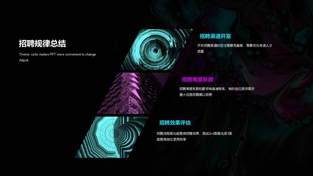 酷黑艺术风年终工作总结PPT模板