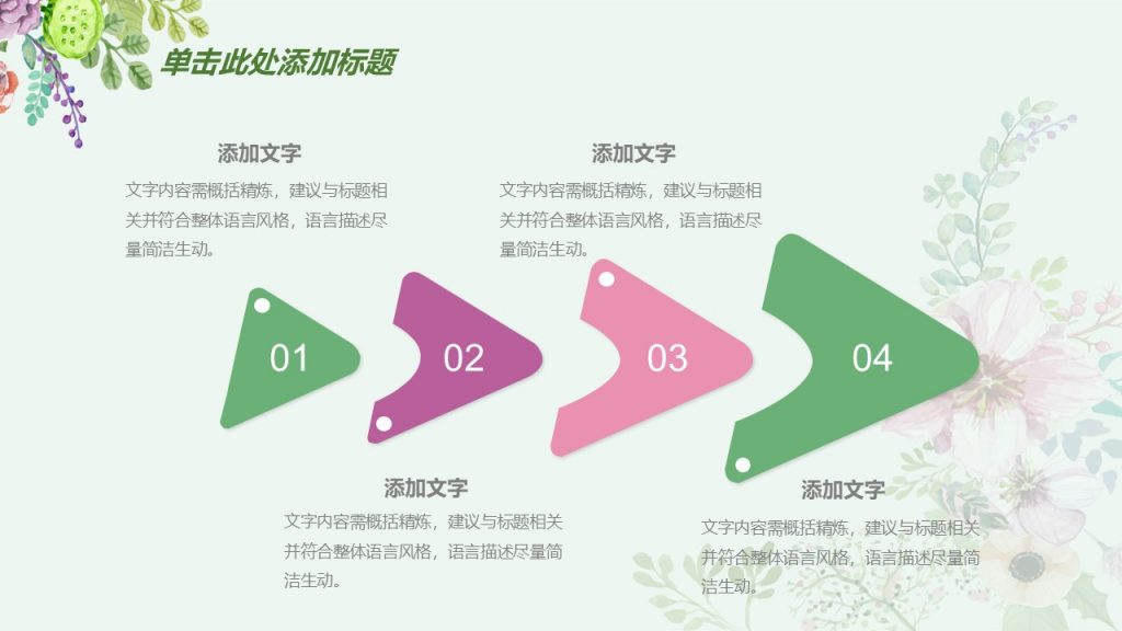 手绘花朵总结报告模板