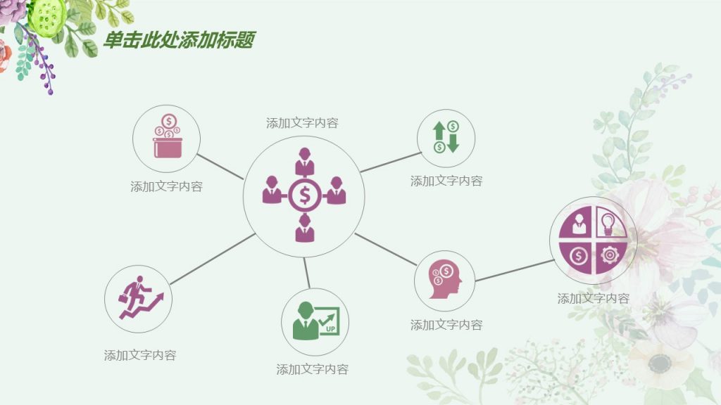 手绘花朵总结报告模板