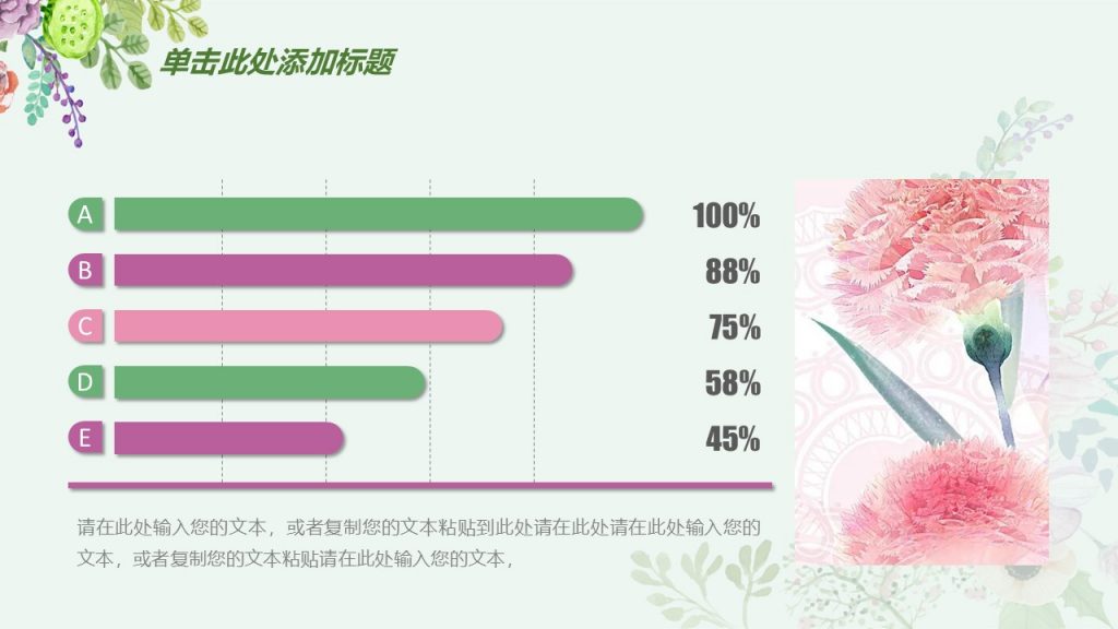 手绘花朵总结报告模板