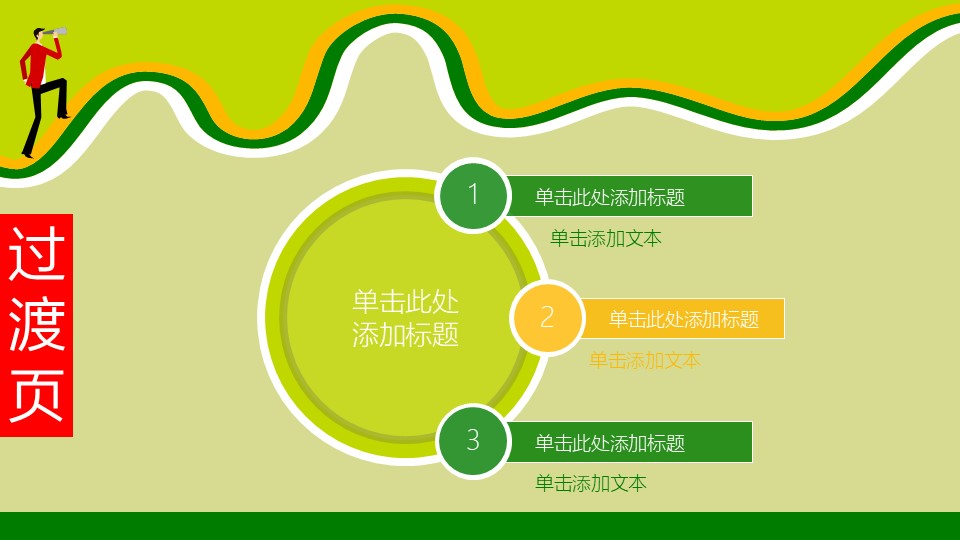 商务小人绿色职场商务模板