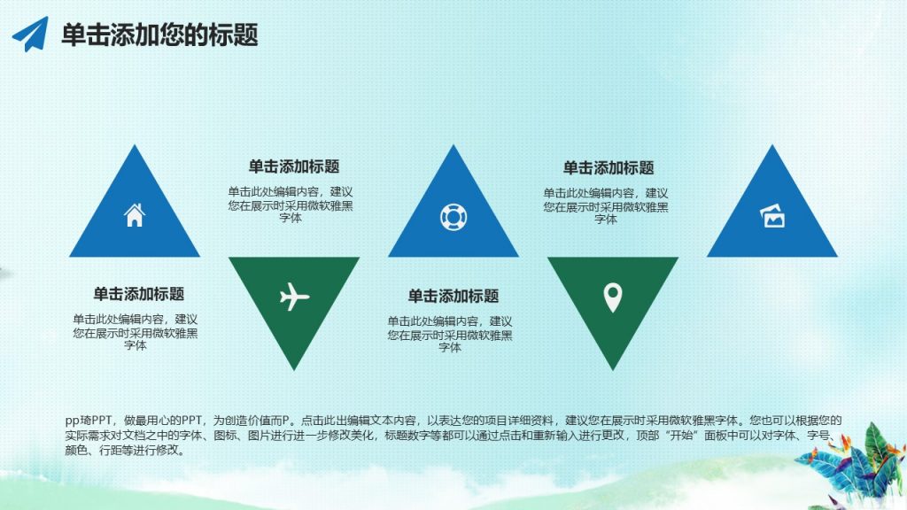 手绘花鸟毕业答辩小清新模板