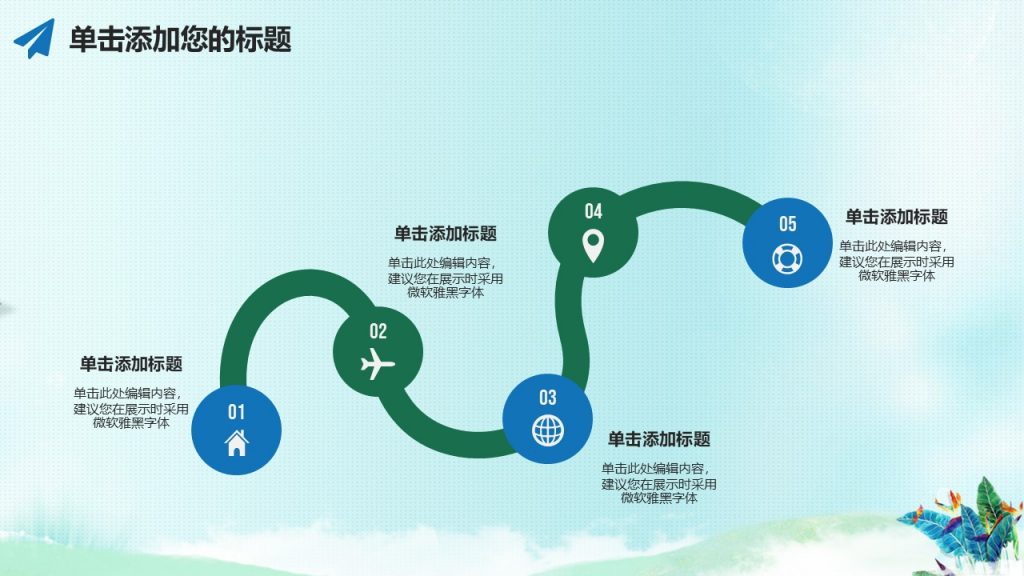手绘花鸟毕业答辩小清新模板