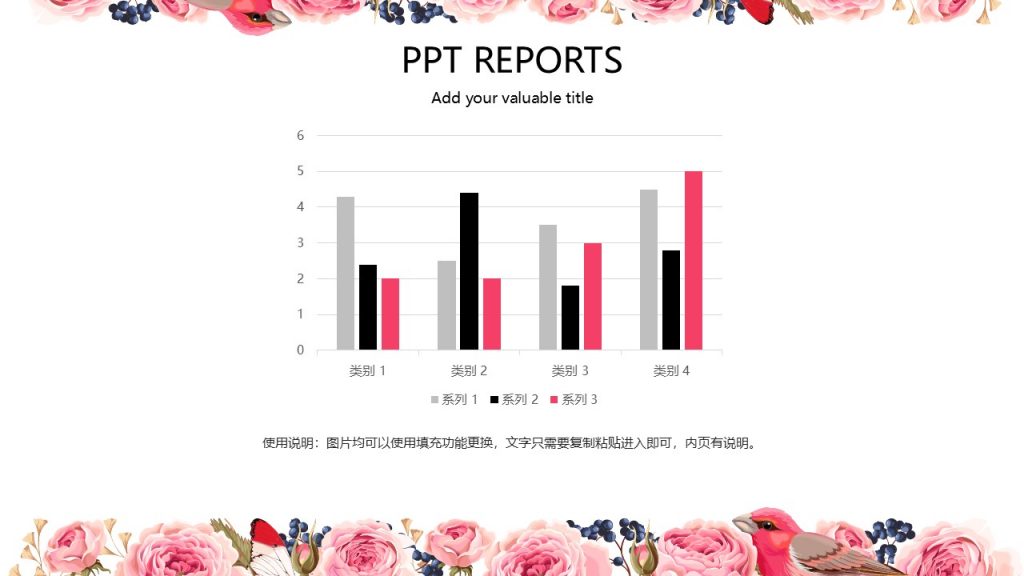 彩绘花鸟超美感精品PPT模板